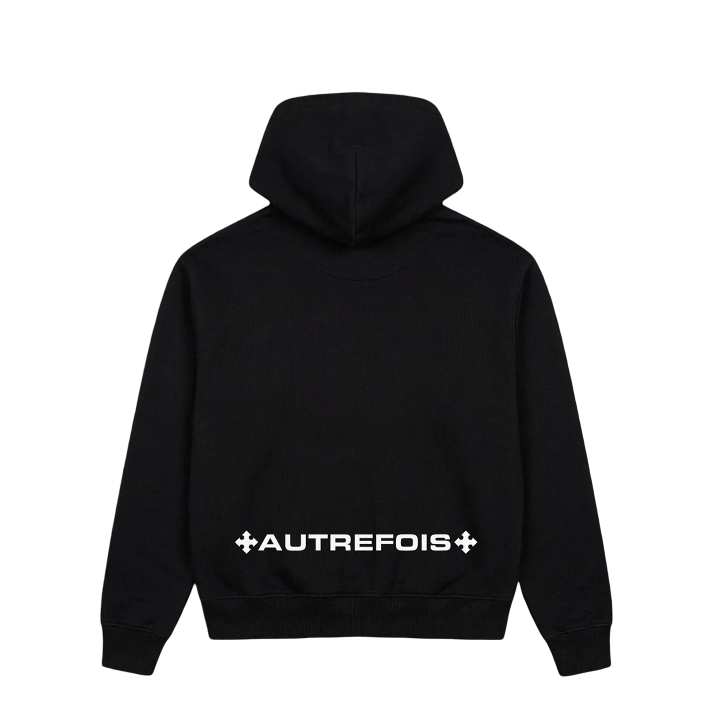 Boxy Fit Zip Hoodie - Black