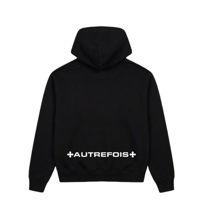 Boxy Fit Zip Hoodie - Black
