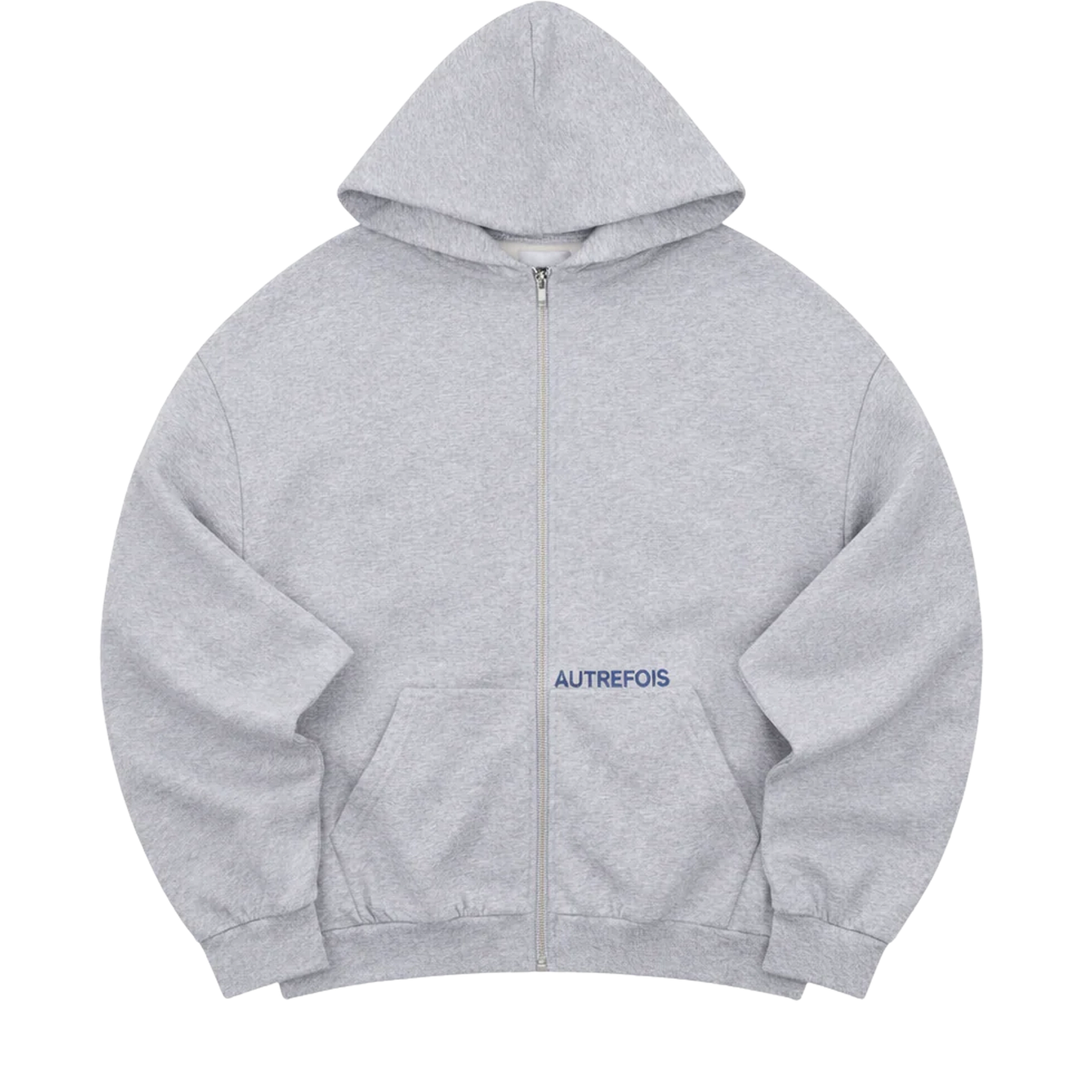 Relaxed Fit Zip Hoodie - Grey