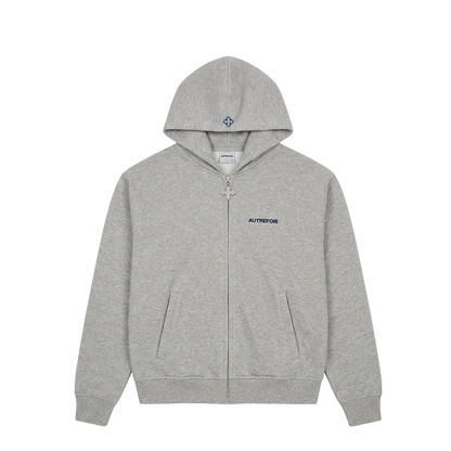 Boxy Fit Zip Hoodie - Grey