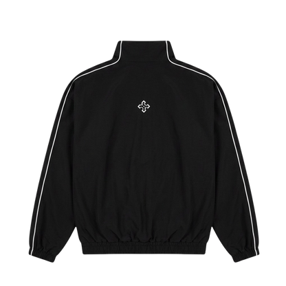 Baggy Fit Nylon Track Jacket - Black