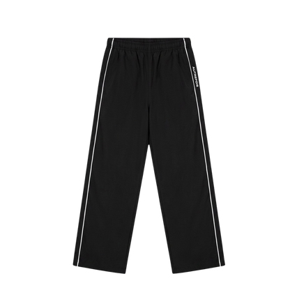 Baggy Fit Nylon Track Pants - Black